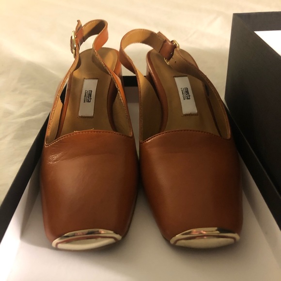 Miista Canar Brick Leather Sling Backs - Picture 3 of 6